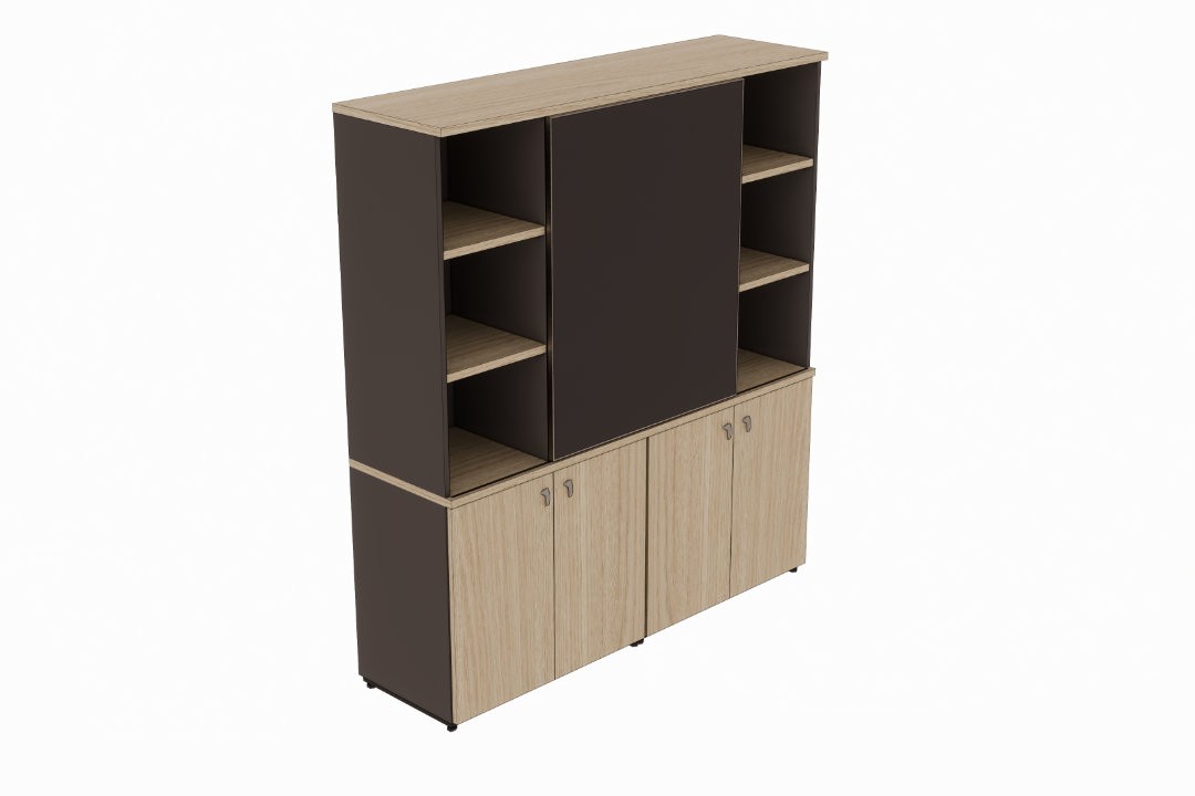 Estante de escritório extra alta com porta de correr Versatile